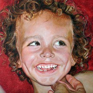 pintura realista retrato niño