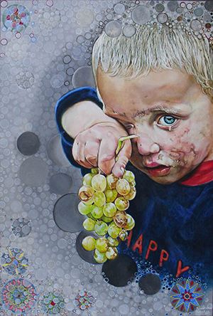 pintura realista fantasía retrato niño