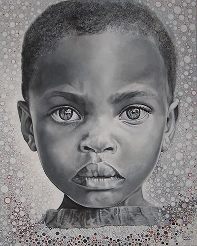 pintura realista fantasía retrato niño