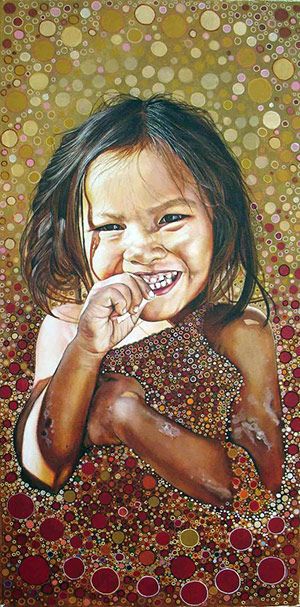 pintura realista fantasía retrato niña