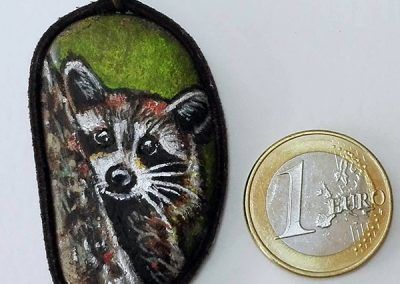 piedra pintada mapache