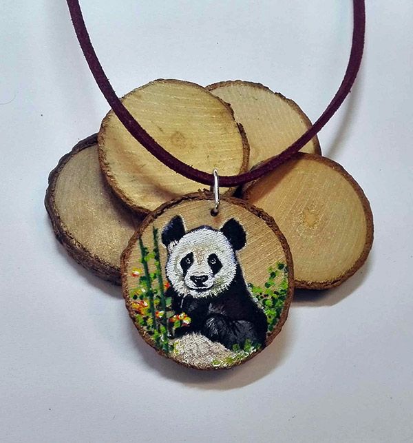 pintura miniatura oso panda