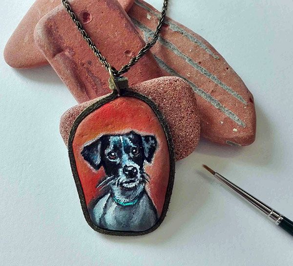 pintura miniatura perro